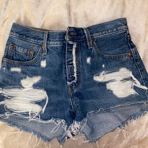 Levi Medium Washed Jean Shorts